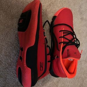 Under Armour Kids' Red and Black Basketball Sneakers